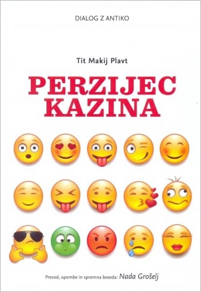 Naslovnica knjige Perzijec / Kazina rimskega komediografa Tita Makija Plavta.