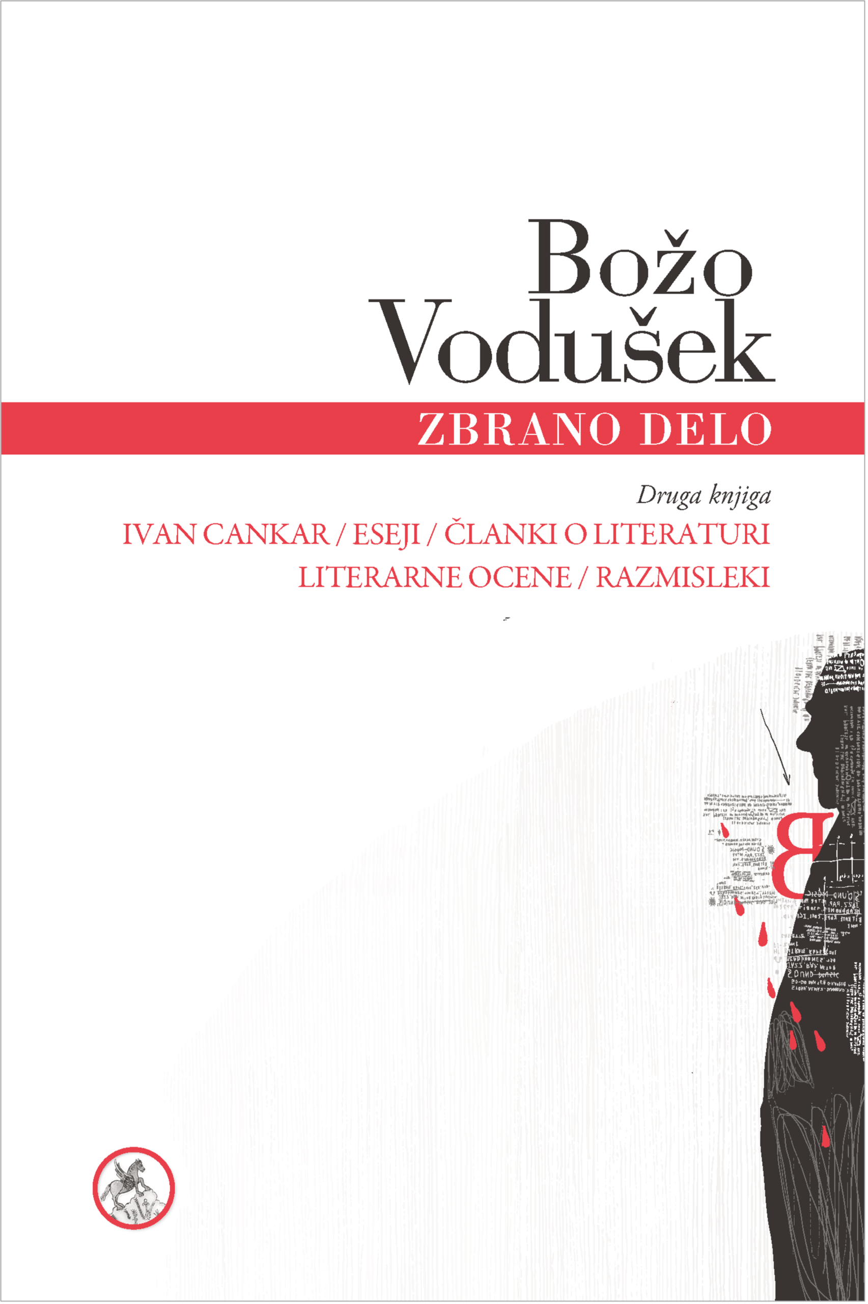 naslovnica druge knjige zbranih del Boža Voduška. eseji in literarne kritike Boža Voduška