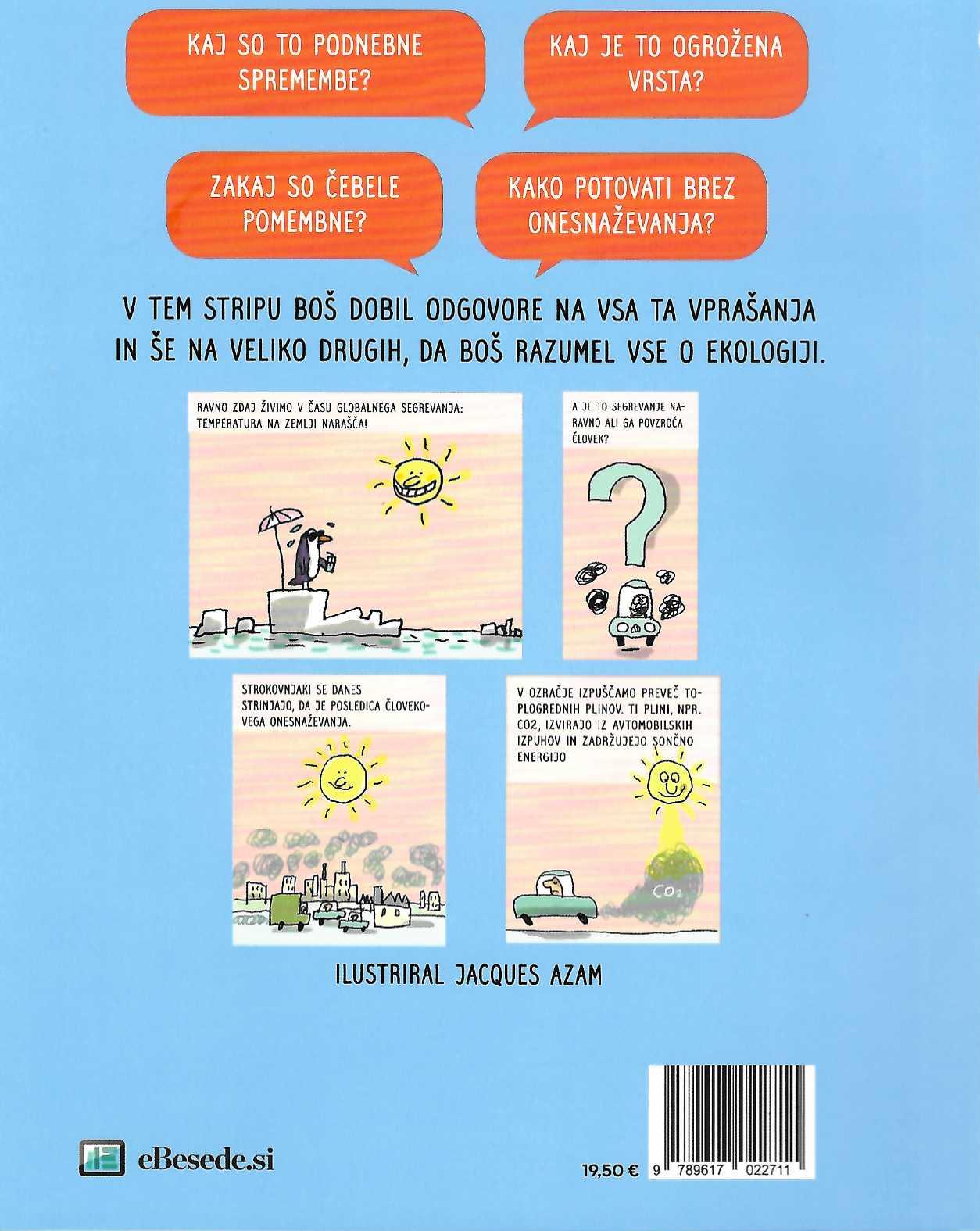 Zadnja stran knjige Kaj je to ekologija. poučna knjiga o naravi in okolju