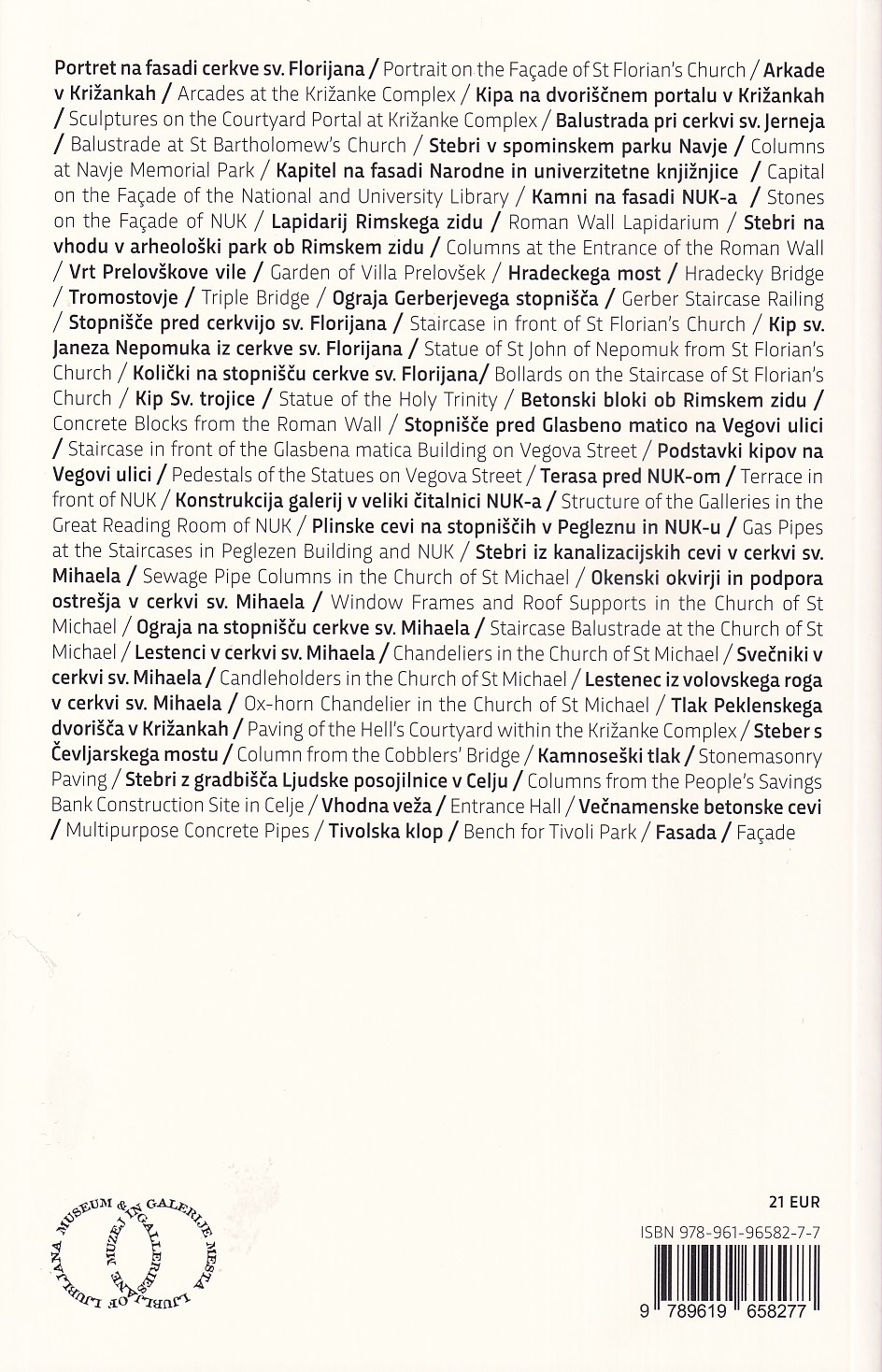 Naslovnica publikacije Nov namen, nova interpretacija – Plečnikova Ljubljana