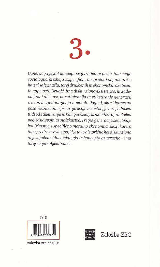 naslovnica knjige Generacija. Osemdeseta: pojmovnik novega kulturnega polja 3