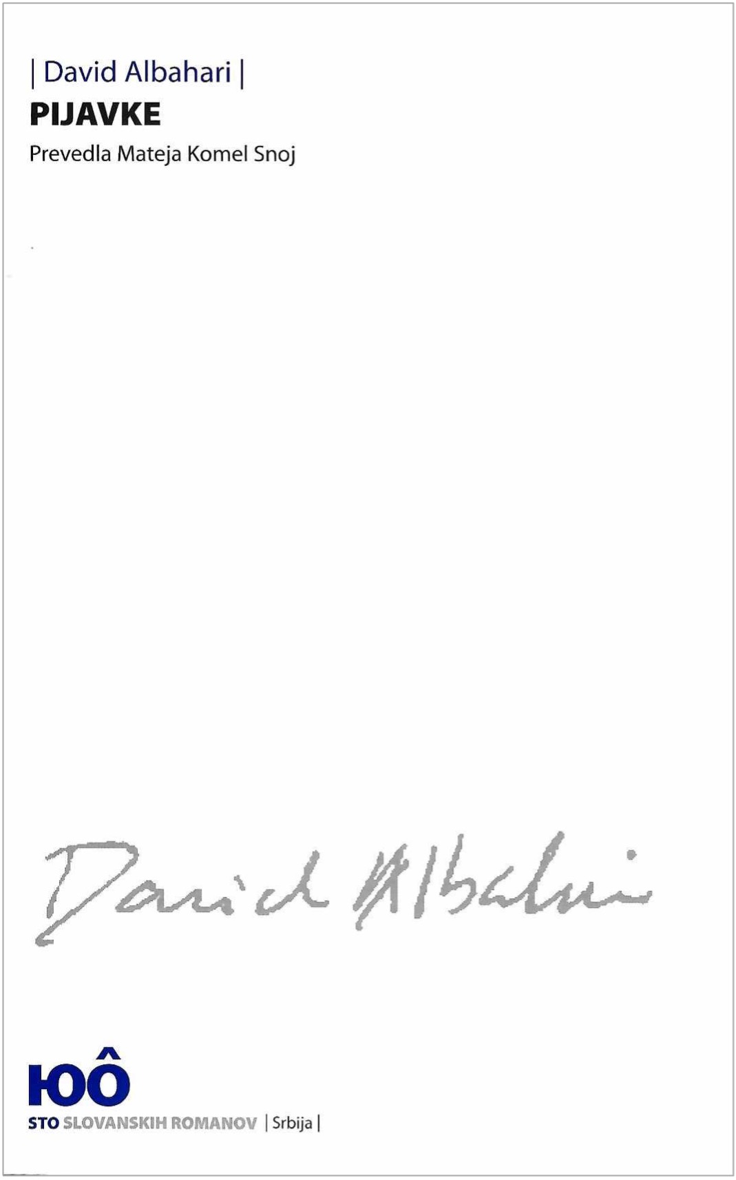 naslovnica knjige Pijavke Davida Albaharija