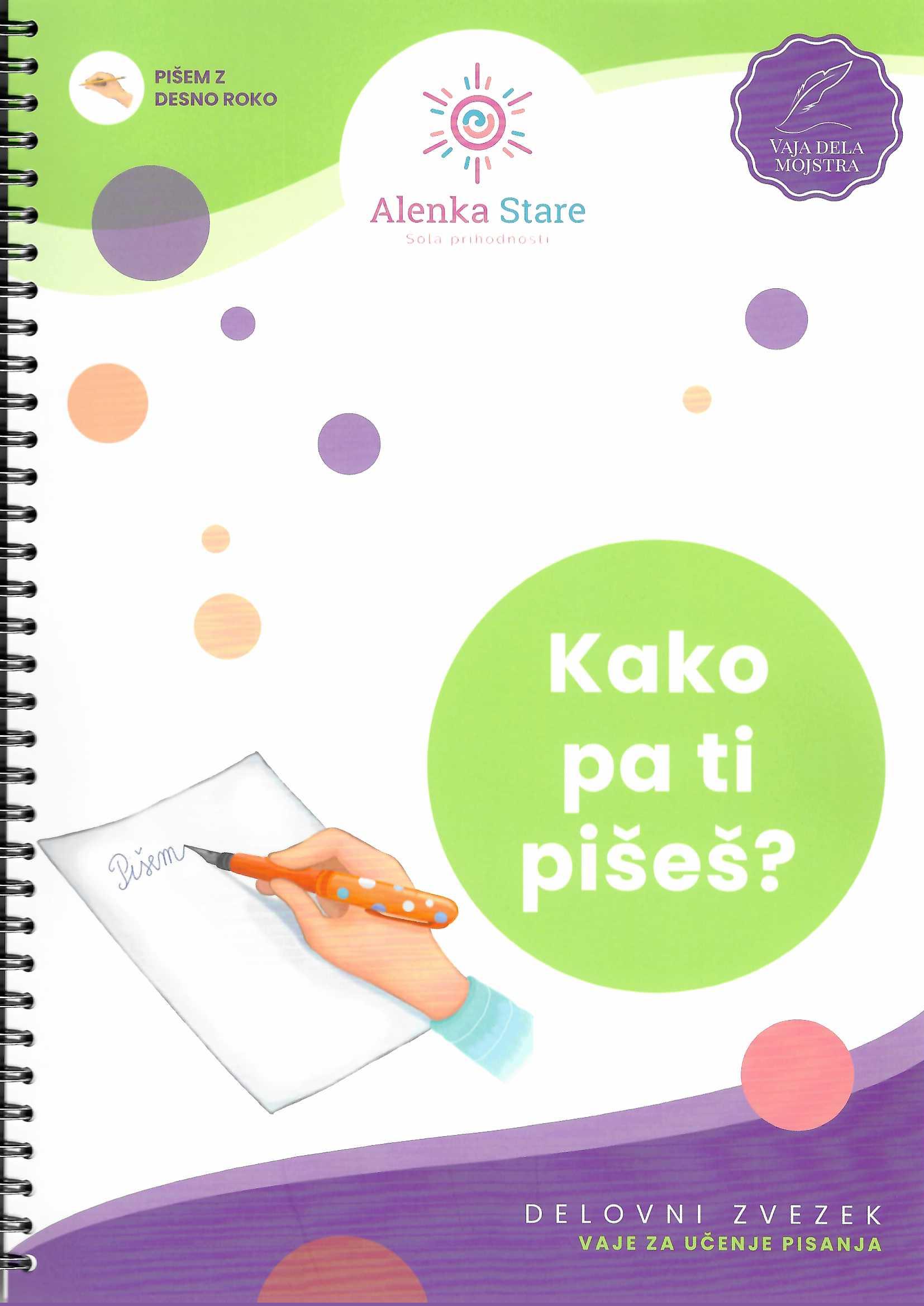 Naslovnica delovnega zvezka Kako pa ti pišeš? – desna roka