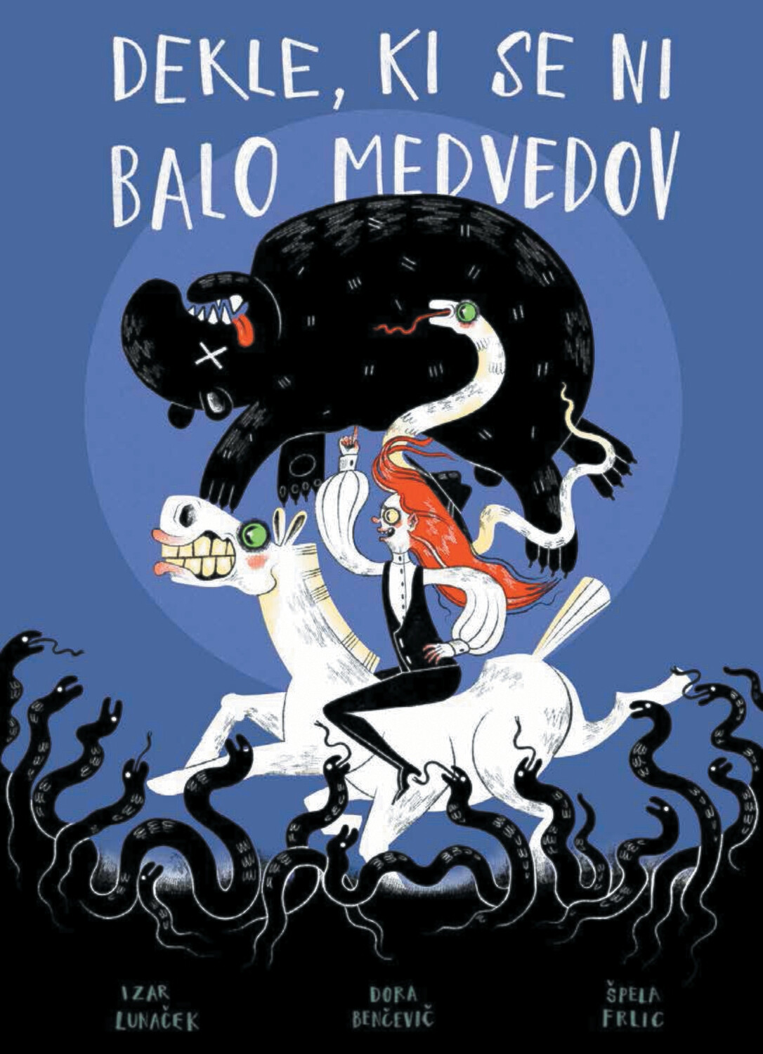 Naslovnica stripa Dekle, ki se ni balo medvedov. Slovenski strip po ljudski pravljici