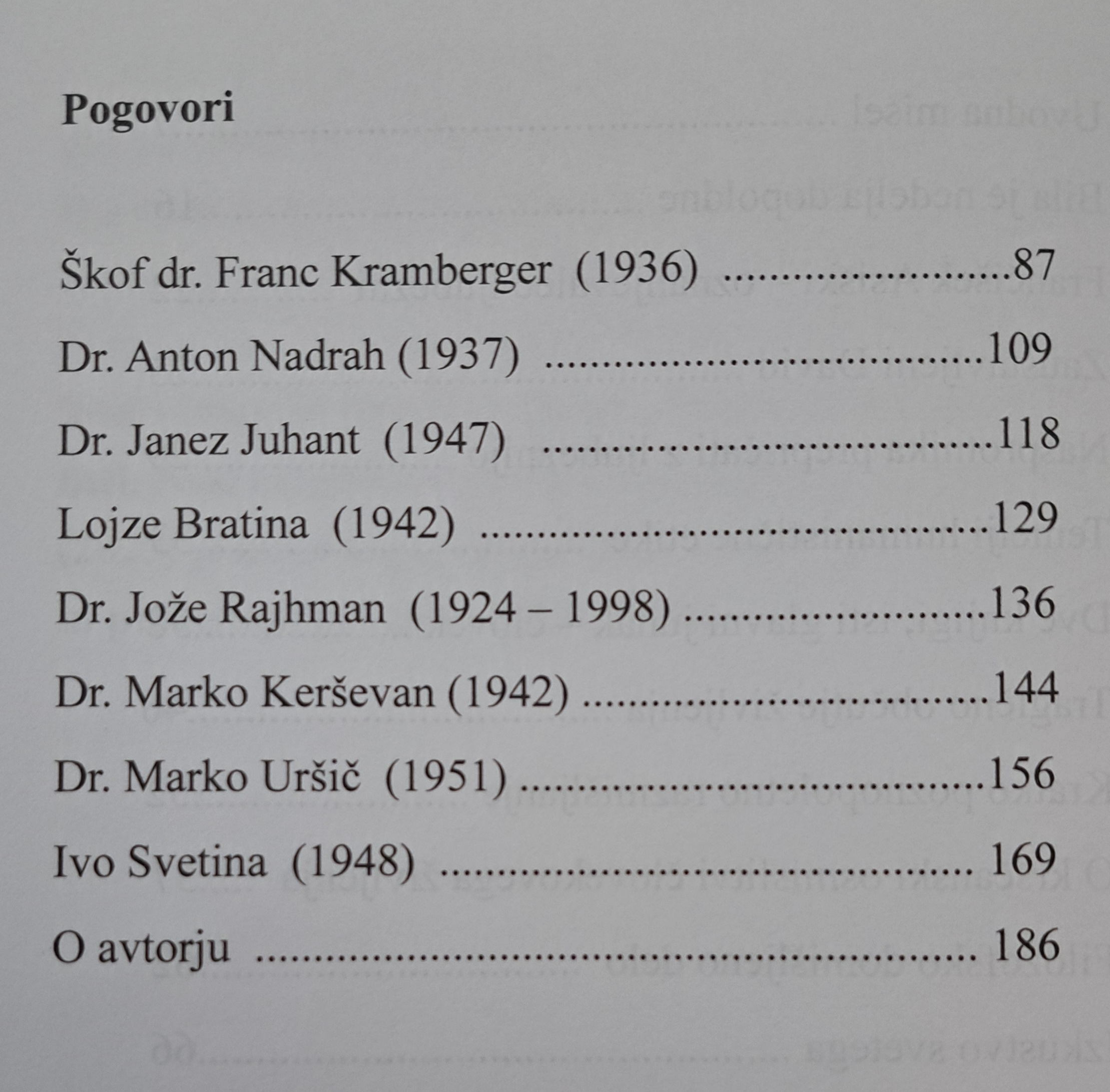 Kazalo knjige Rešujmo človeka. zbirka esejev Franca Horvata