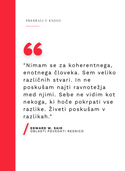 Citat iz knjige Oblasti povedati resnico Edward W. Said